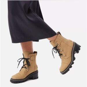 Size 6.5 Sorel Joan Now Lace Boot Caribou Buff Ankle Boot